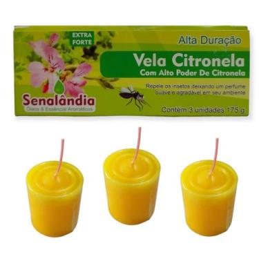 Imagem de 3 Vela Citronela Muito Forte Repelente Borrachudo Mosquito Inseto Alta