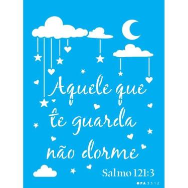 Imagem de Stencil Opa 15 x 20 cm -   Frase Aquele Que Te Guarda - 3512 - Opa Cri
