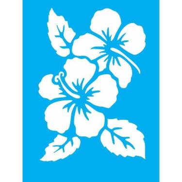 Imagem de Stencil Opa 15 X 20 cm - Hibiscos - 1012 - Opa Criando Arte