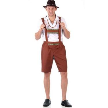 Imagem de Fantasia Alemão Masculino Adulto com Chapéu - Países, UNICA, P