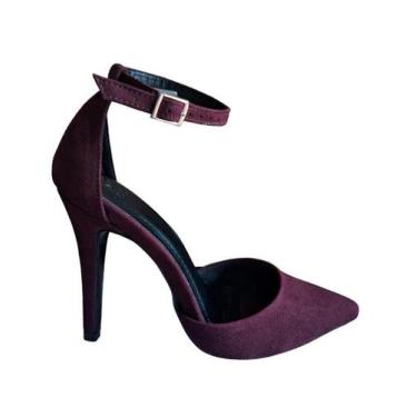Imagem de Salto Alto Scarpin Fino 10 Cm Com Fivela  Ajustável Casual - Flor de l