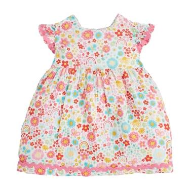 Imagem de Mud Pie Vestido de bebê floral arco-íris para meninas, Floral, 3-6 Meses