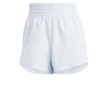 Imagem de Adidas Shorts feminino de tecido Seersucker de cintura alta com 3 listras Pacer Training