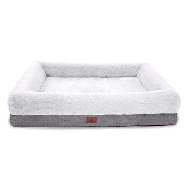 Imagem de WINDRACING Cama ortopédica para cães médios, sofá-cama reforçada para cães com capa lavável removível e fundo antiderrapante, cama macia para animais de estimação com espuma de ovo para dormir, 78 x