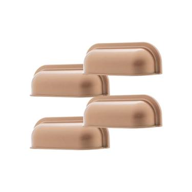Imagem de 4 Uni Puxador Concha Quadrado Para Gaveta Armário Comoda 64mm (Rose Gold Fosco)