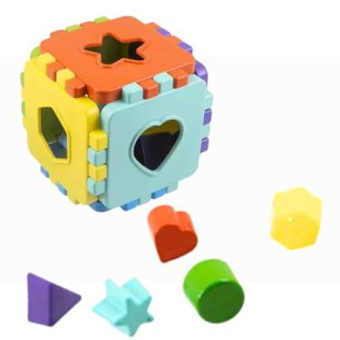 Imagem de Cubo Educativo Com Blocos Colorido Didático