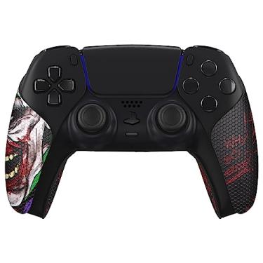 Imagem de eXtremeRate PlayVital – Punho antiderrapante absorvente de suor para controle ps5, almofadas de borracha macia texturizadas profissionais para controle ps5 – Palhaço Hahaha