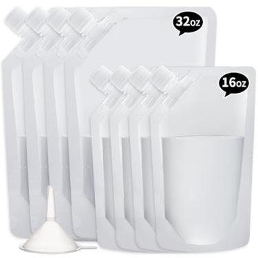 Imagem de OHJJCCHO Frascos de plástico para bebidas escondidas, bolsas de bebida para adultos álcool, corredores de rum para conjunto à prova de vazamento de cruzeiro, sacos de bebida reutilizáveis e ocultáveis