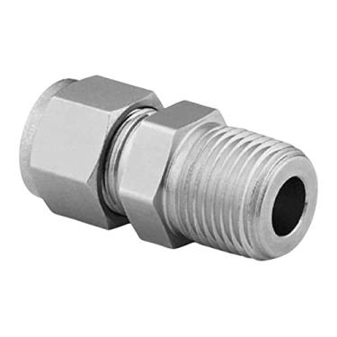 Imagem de Swagelok Encaixe de tubo de aço inoxidável SS-400-1-4, conector macho, tubo OD de 6,35 mm, NPT macho de 6,35 mm
