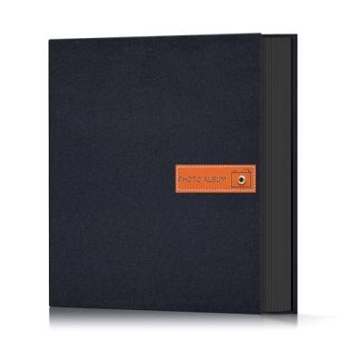 Imagem de popotop Álbum de fotos 10 x 15 cm, 200 bolsos com etiqueta, álbuns de fotos de capa dura de linho para presentes de casamento, memória de bebê, viagem, aniversário, escola britânica, livro de fotos