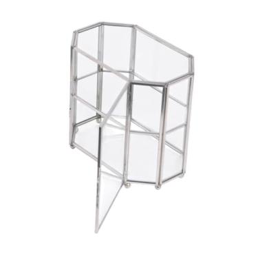 Imagem de YIJU Geométrica jóias display organizador caixa de vidro caixa de jóias lembrança organizador delicada caixa decorativa para o quarto anéis feminino