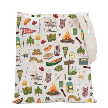 Imagem de POFULL Camp Life Gift Camp Lover Bolsa de ombro RV presente acampamento conselheiro presente acampamento acampamento ao ar livre sacola, Acampamento de verão, Large