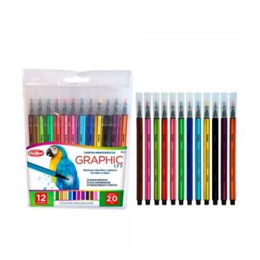 Imagem de Canetas Hidrográficas com 12 Unidades  Ideais para Desenhos e Pinturas