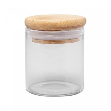 Imagem de Porta Mantimento de Vidro com Tampa de Bambu 60ml - Wolff