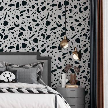 Imagem de Papel De Parede Adesivo Granilite Preto E Branco - 3,0M