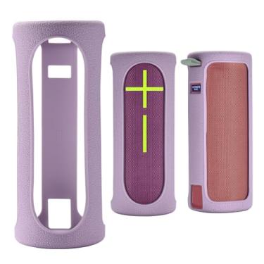 Imagem de Capa protetora de silicone para transporte de viagem compatível com alto-falante portátil sem fio Ultimate Ears Boom 4, capa de silicone com gancho de metal para Ultimate Ears Boom 4 (roxo)