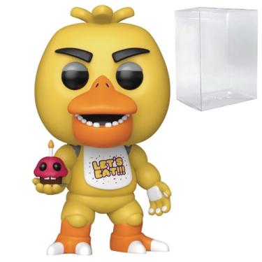 Imagem de POP Jogos: Five Nights at Freddy's 10th Anniversary - Boneco de vinil Funko Chica com Cupcake (incluído com caixa protetora compatível), multicolorido, 9,5 cm