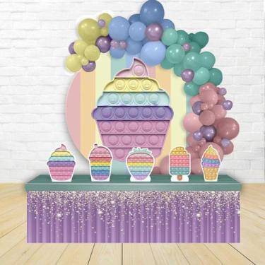 Imagem de kit festa painel redondoDecoração Fidget Toys Poppet Bubble Pop It Can