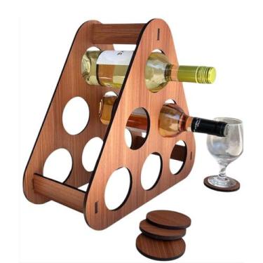 Imagem de Adega Suporte Rack Colmeia Para 8 Garrafas De Vinho Cru - IMGROPPO