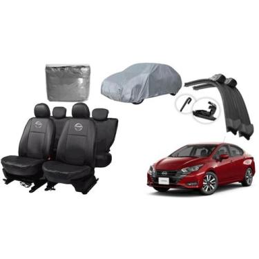 Imagem de Kit Proteção Total: Capa de Couro Versa 21-24 + Capa de Cobrir + Limpa