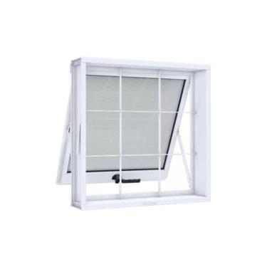 Imagem de Janela Maxim- Ar Em Aço Com Grade Quadriculada 60x60 R120- Evidence - Branco - Branco
