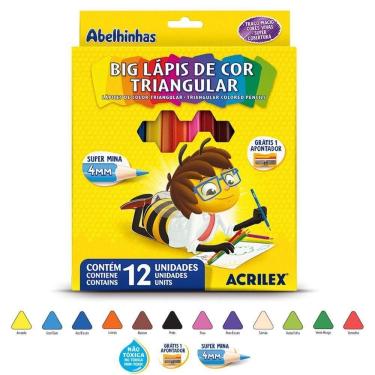 Imagem de Big Lápis De Cor Triangular Mina 4mm Acrilex - 24 Cores