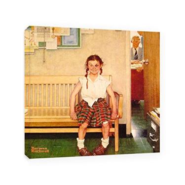 Imagem de Norman Rockwell Prints-Canvas Print Wall Art Famous Paint-"Girl with Black Eye", reprodução de arte, pôsteres, para decoração de parede de sala de estar, moldura 30 x 30 cm (12 x 12 pol)