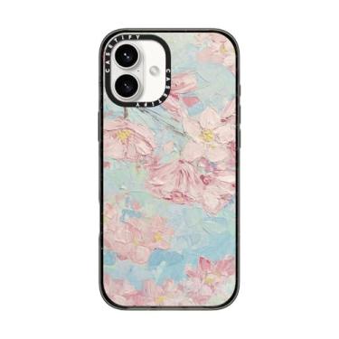Imagem de CASETiFY Capa Impact para iPhone 16 Plus [fina/2,5 m. Proteção contra quedas de grau militar 4X/compatível com carregamento sem fio] - Yoshino Cherry Blossoms - Preto transparente
