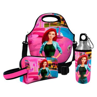 Imagem de Kit Escolar Infantil Lancheira Térmica + Necessaire Plus + Squeeze de Alumínio – ISOPRENE – Me-Unissex