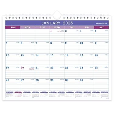 Imagem de Calendário de parede Lemome Home 2025, janeiro a dezembro, 28 x 21 cm, roxo