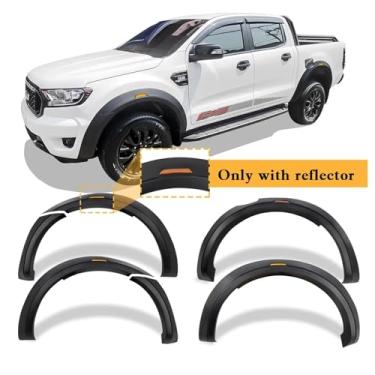 Imagem de Extensão de arco de roda de alargamento de para-lama LED preto fosco compatível com Ranger Wildtrak, XL, XLT, T7 T8 2015-2022 para-lamas 5'' estilo de carro(Amber 2015-2022)