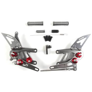 Imagem de V2.0 Suportes ajustáveis compatíveis com Aprilia RSV4 FACTORY APRC ABS SBK SE 2013-2016, RSV4 2017-2021, Tuono V4 1100 2017-2020, cinza
