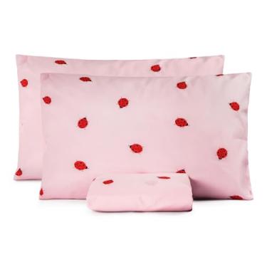 Imagem de Jogo de Lençol Casal Padrão 3 Peças 150 Fios Com Elástico Estampado (Joaninha)