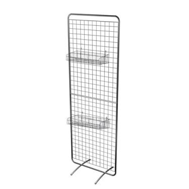 Imagem de Kit Biombo De Ferro De Chão + 2 Cestos Para Tela Preto