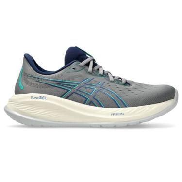 Imagem de ASICS Tênis de corrida masculino Gel-Cumulus 26, Cinza argila/azul ilusão, 43