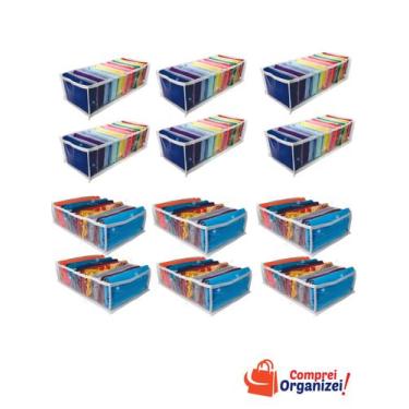 Imagem de 6 Organizador De Gaveta + 6 Organizador De Camiseta Transp - - Comprei