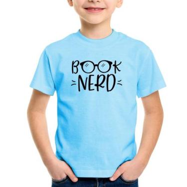Imagem de Camiseta Infantil Book Nerd - Foca na Moda, Azul bebê, 14