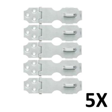 Imagem de Kit 5 Ferrolho Com Porta Cadeado 6,5cmX2,5cm Rocha