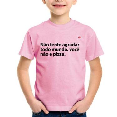Imagem de Camiseta Infantil Você não é pizza - Foca na Moda, Rosa bebê, 8