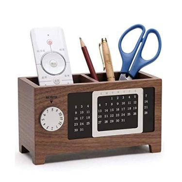 Imagem de Porta-lápis criativo, caixa de armazenamento, cubos de madeira, calendário de mesa, decoração de casa, escritório, faça você mesmo, calendário anual (D)