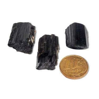 Imagem de Kit 3 Canudo Turmalina Preta Natural 10g Média 3cm Tipo A - Cristaisde