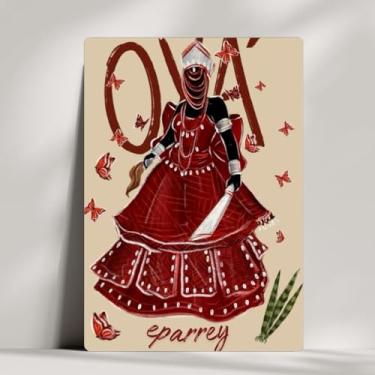 Imagem de Coleção 18 Quadros Decorativos Orixás Giz - Oxum, Oxóssi, Ogum, Iemanjá, Oxalá e Xangô... Umbanda - 20x14cm (Oyá)