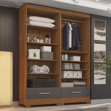 Imagem de Closet Modulado 2 Peças 2 Gavetas Smart Versatile Espresso Móveis