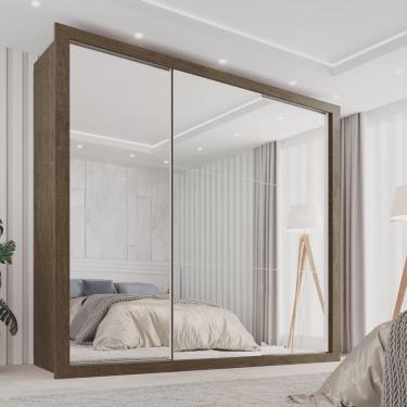 Imagem de Guarda-Roupa Casal 3 Portas Espelhado e 4 Gavetas Costa Rica Sallêto Móveis