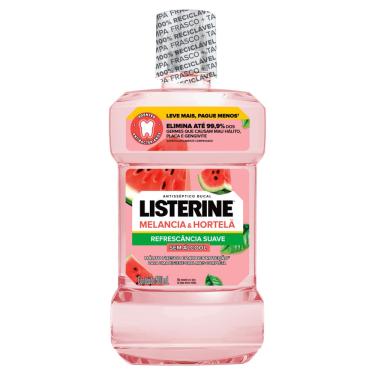 Imagem de ENXAGUANTE BUCAL ANTISSÉPTICO ZERO ÁLCOOL MELANCIA & HORTELÃ LISTERINE FRASCO 500ML