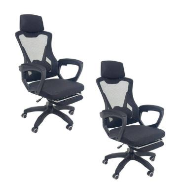 Imagem de Kit 2 Cadeiras de Escritório Presidente Executiva Oficial Supreme Preto