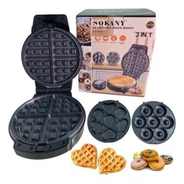 Imagem de Máquina Multifunção 3 Em 1 Bolinho Donuts Waffle 600w 127V - SOKANY, 1