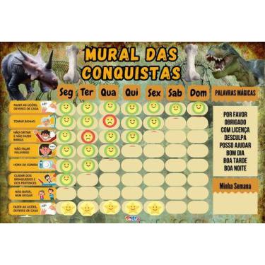Imagem de Quadro De Rotina Infantil De Parede Atividade Dinossauro - OPFY