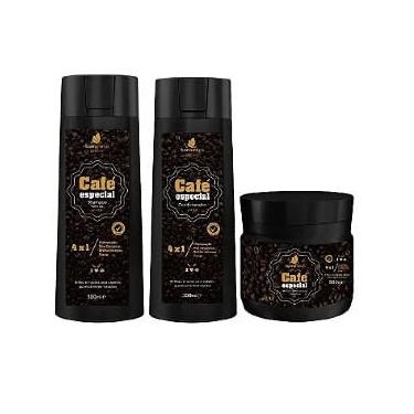 Imagem de Kit para Cabelos Quimicamente Tratados barrominas Café Especial Shampoo + Condicionador + Máscara