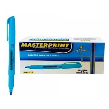 Imagem de Caixa Caneta Marca Texto Masterprint - 12 Unidades Azul